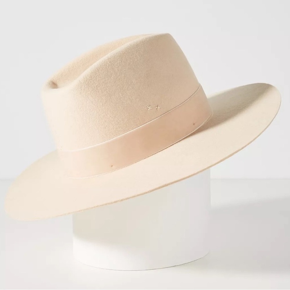 Lack Of Color Benson Tri Beige Tall Triangle Crown Fedora Size Med - wore twice - Picture 2 of 8